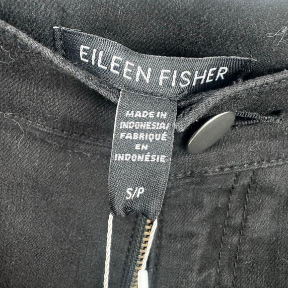 Eileen Fisher High-Waisted Slim Fit Black Jeans Tapered Leg Black Size S NWT - Picture 8 of 10
